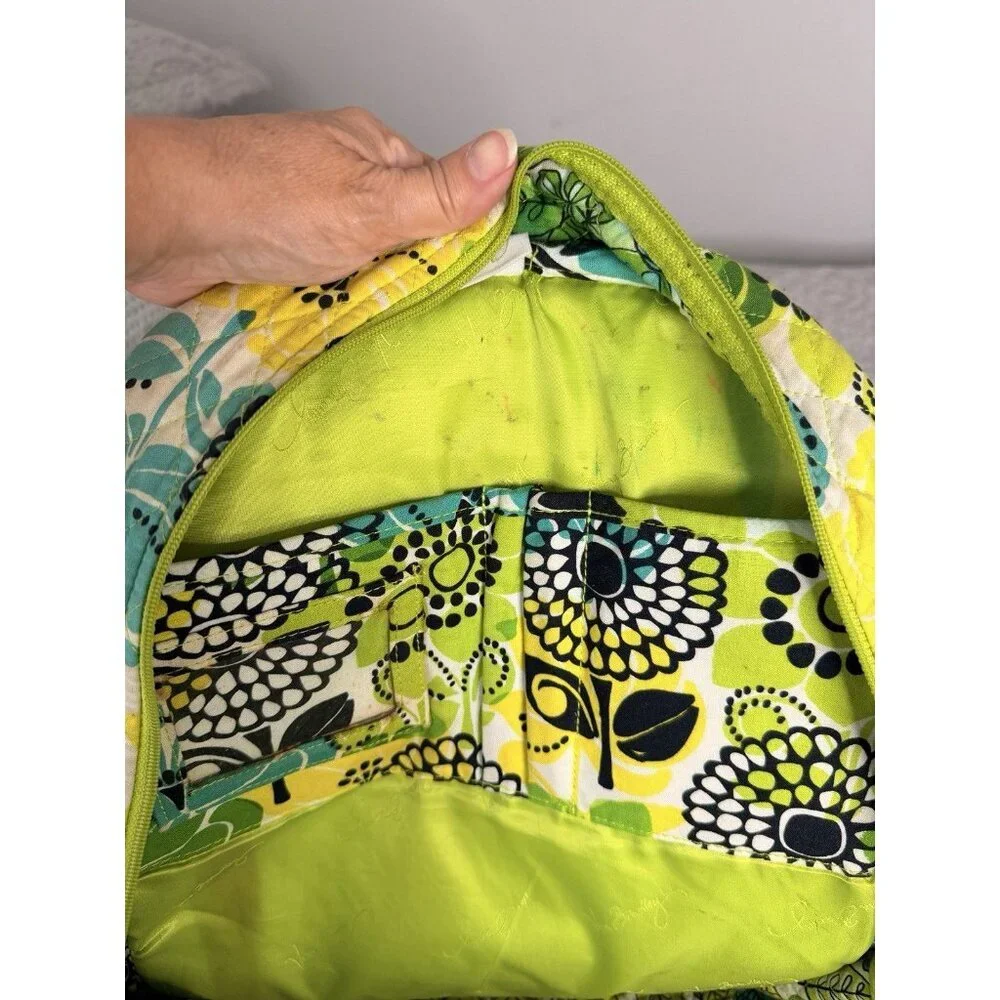 Vera Bradley Retired Floral Quilted Backpack – Green/Blue
